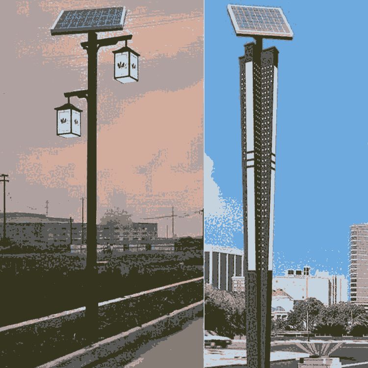 4米庭院用太陽(yáng)能路燈，鋰電池LED光源