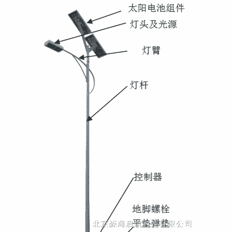 北京平谷高光效LED路燈 8米-10米100W市電路燈森海供應工程